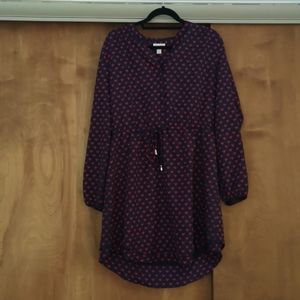 Dress dark blue with heart pattern